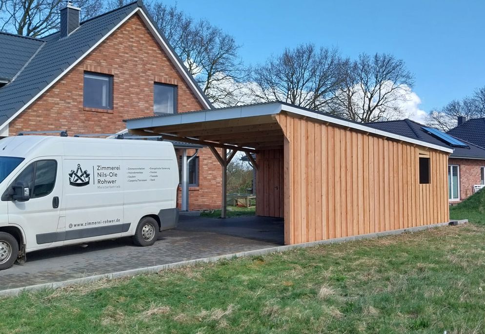 Zimmerei Nils-Ole Rohwer - Doppelcarport mit Schuppen